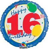 18" Foil Balloon 16th Birthday Balloon