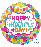 28" Jumbo Happy Mother's Day Dots & Hearts Balloon