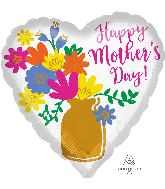 28" Happy Mother's Day Gold Vase Foil Balloon