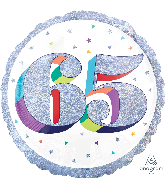 18" Holographic Jumbo Number Balloon Shape 65 Foil Balloon