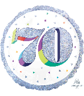 18" Holographic Jumbo Number Balloon Shape 70 Foil Balloon
