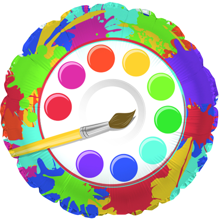 18" Art Prty Paint Palette Foil Balloon | Bargain Balloons - Mylar ...