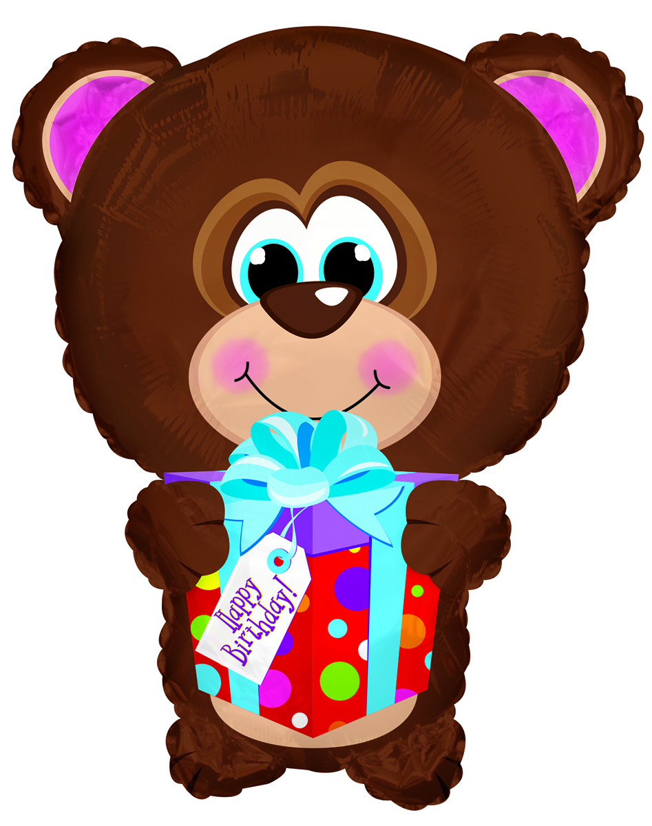 22 Happy Birthday Day Bear Shape Balloon Bargain Balloons Mylar Balloons And Foil Balloons