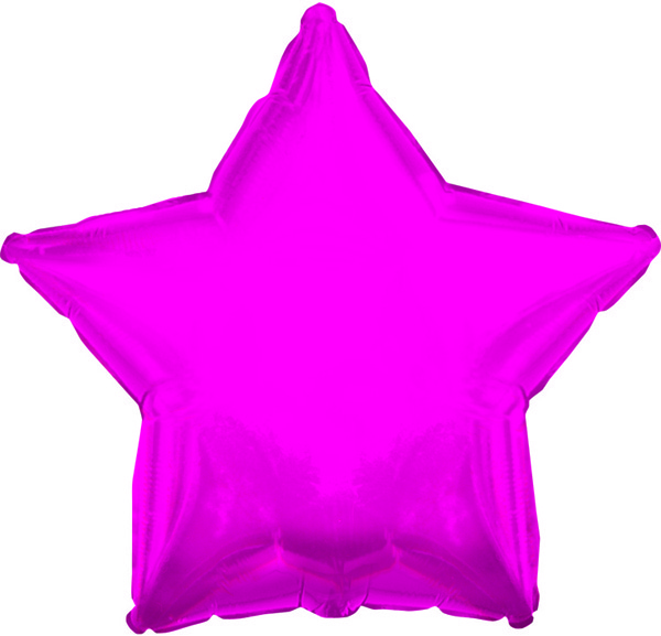 18" CTI Brand Hot Pink Star Balloon
