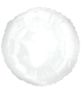 18" CTI Brand White Circle Foil Balloon