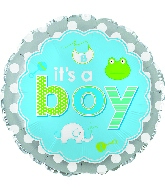 17" It's A Boy Baby Icons Balloon