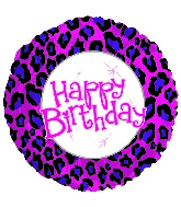 17" Happy Birthday Animal Print Balloon