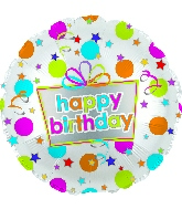 17" Happy Birthday Dots Balloon