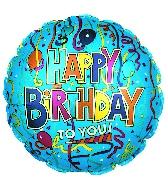 18" Happy Birthday Party Balloons Streamers