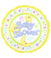 18" Baby Shower Star and Moon Foil Balloon