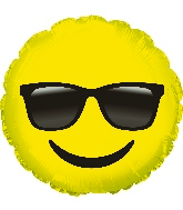 17" Emoticon With Shades Foil Balloon