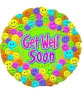 18" Get Well Soon Smiley Faces