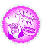 18" Super Hero Baby Girl Foil Balloon