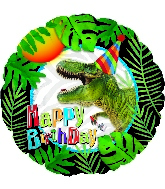 18" Happy Birthday Party Dinosaur Foil Balloon