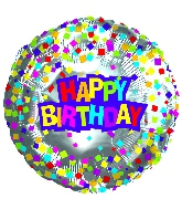 9" Airfill Only Happy Birthday Confetti Balloon