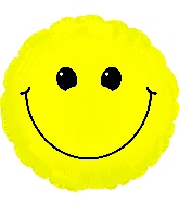 31" Solid Yellow Smiley Face Balloon