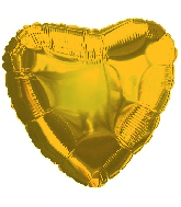 18" CTI Brand Yellow Gold Heart Foil Balloon