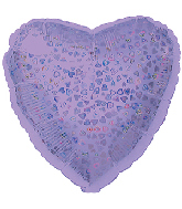 18" Lavender Heart Pattern Dazzleloon Balloon