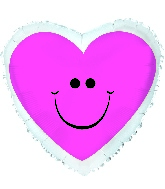 9" Airfill Pink Smiley Hearts