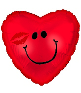 9" Airfill Only Smiley Kiss Balloon