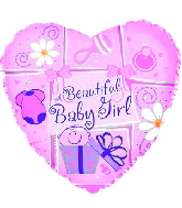 4" Airfill Only Beautiful Baby Girl Balloon