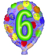 18" Number Balloon Shaped "6"