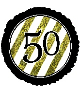 18" 50 Black & Gold Glitter Foil Balloon