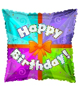17" Happy Birthday Day Colorful Present Balloon