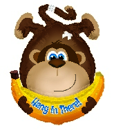 28"Hang In There Monkey Shape Balloon