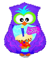 24" Happy Birthday Day Owl Shape Cupcake