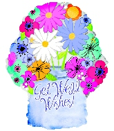 18" Floral Get Well Jar Foil Balloon