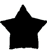 18" CTI Brand Black Star Foil Balloon