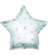 18" Platinum Silver Sparkle Star Foil Balloon