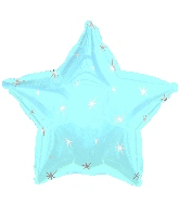 18" Powder Blue Sparkle Star Foil Balloon