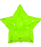 18" Lime Green Sparkle Star Foil Balloon