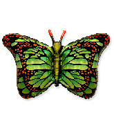 38" Jumbo Foil Shaped Balloon Royal Butterfly Green