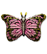 38" Jumbo Foil Shaped Balloon Royal Butterfly Pink