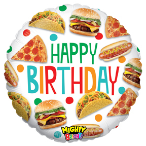 21" Mighty Bright Balloon Mighty Food Birthday