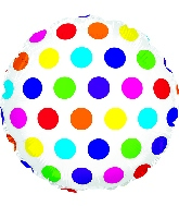 18" Multi-Colored Dots Foil Balloon