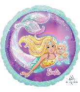 18" Mermaid Barbie Foil Balloon