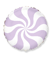 18" Round Candy Peppermint Swirl Pastel Lilac Foil Balloon