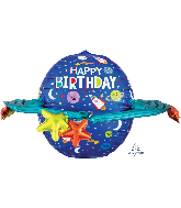 29" Happy Birthday Colorful Galaxy Foil Balloon