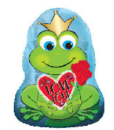 22" Royal I Love You Frog Foil Balloon