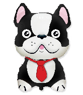 28" Jumbo French Bulldog Black Foil Balloon