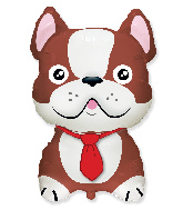 28" Jumbo French Bulldog Brown Foil Balloon