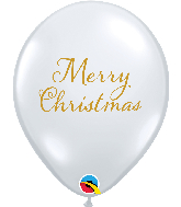 11" Merry Christmas Clear Latex Balloons (50 Per Bag)