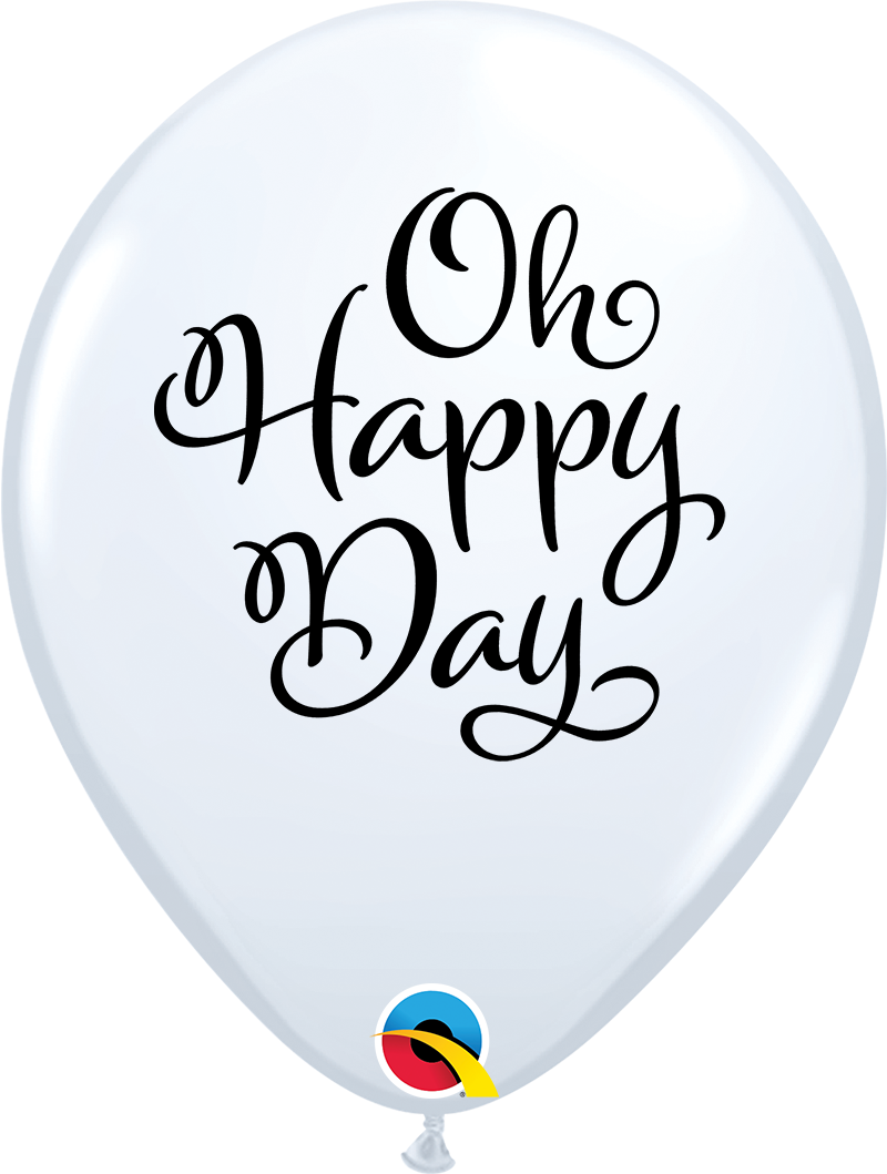 11" Simply Oh Happy Day White Latex Balloons