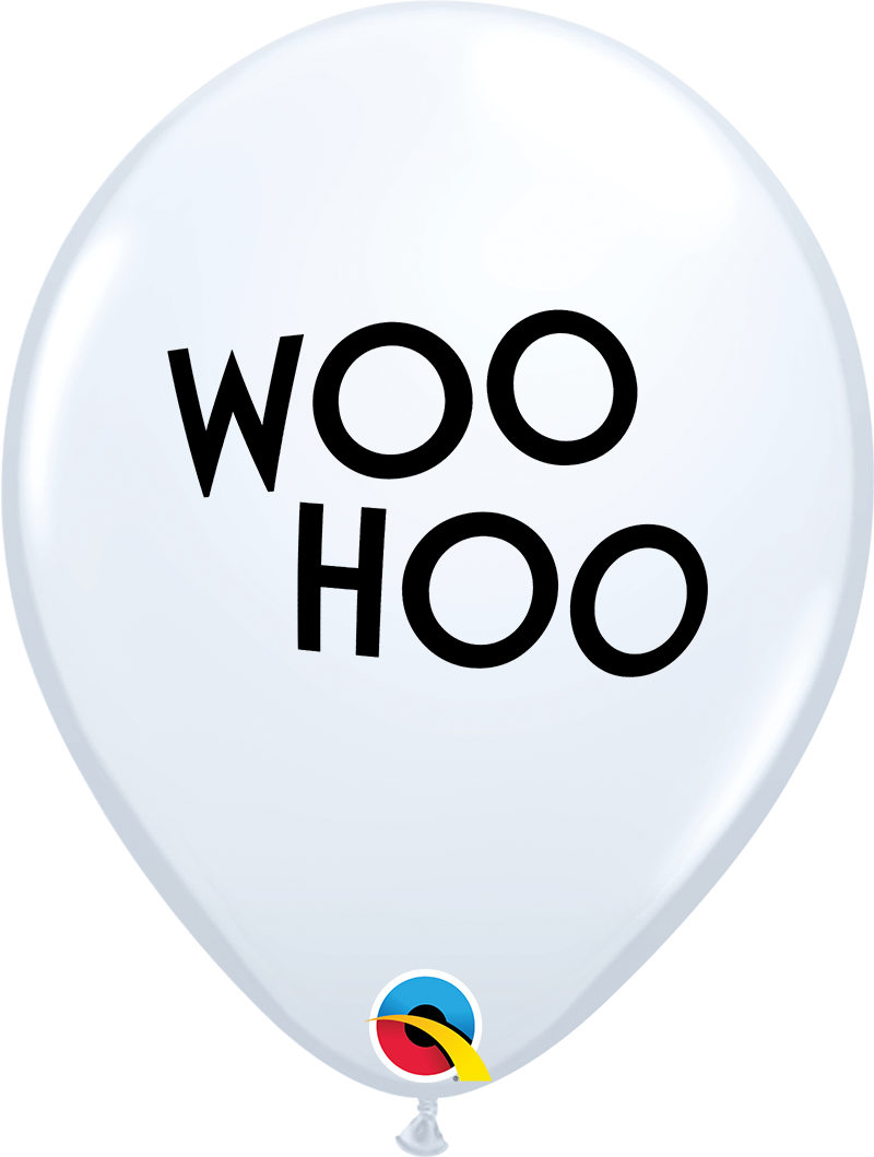 11" Simply Woo Hoo White Latex Balloons
