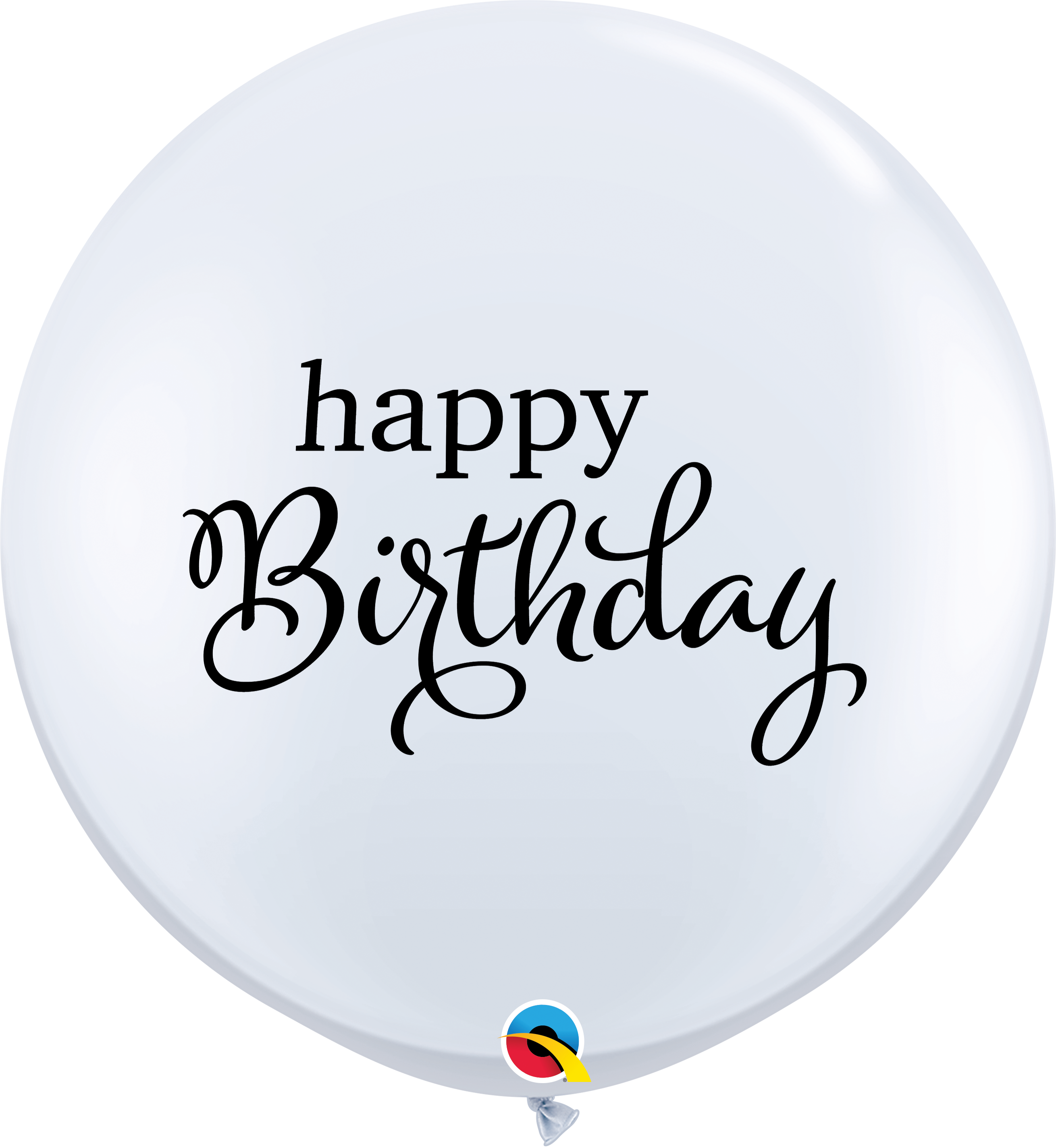 36" Simply Happy Birthday White Latex Balloons
