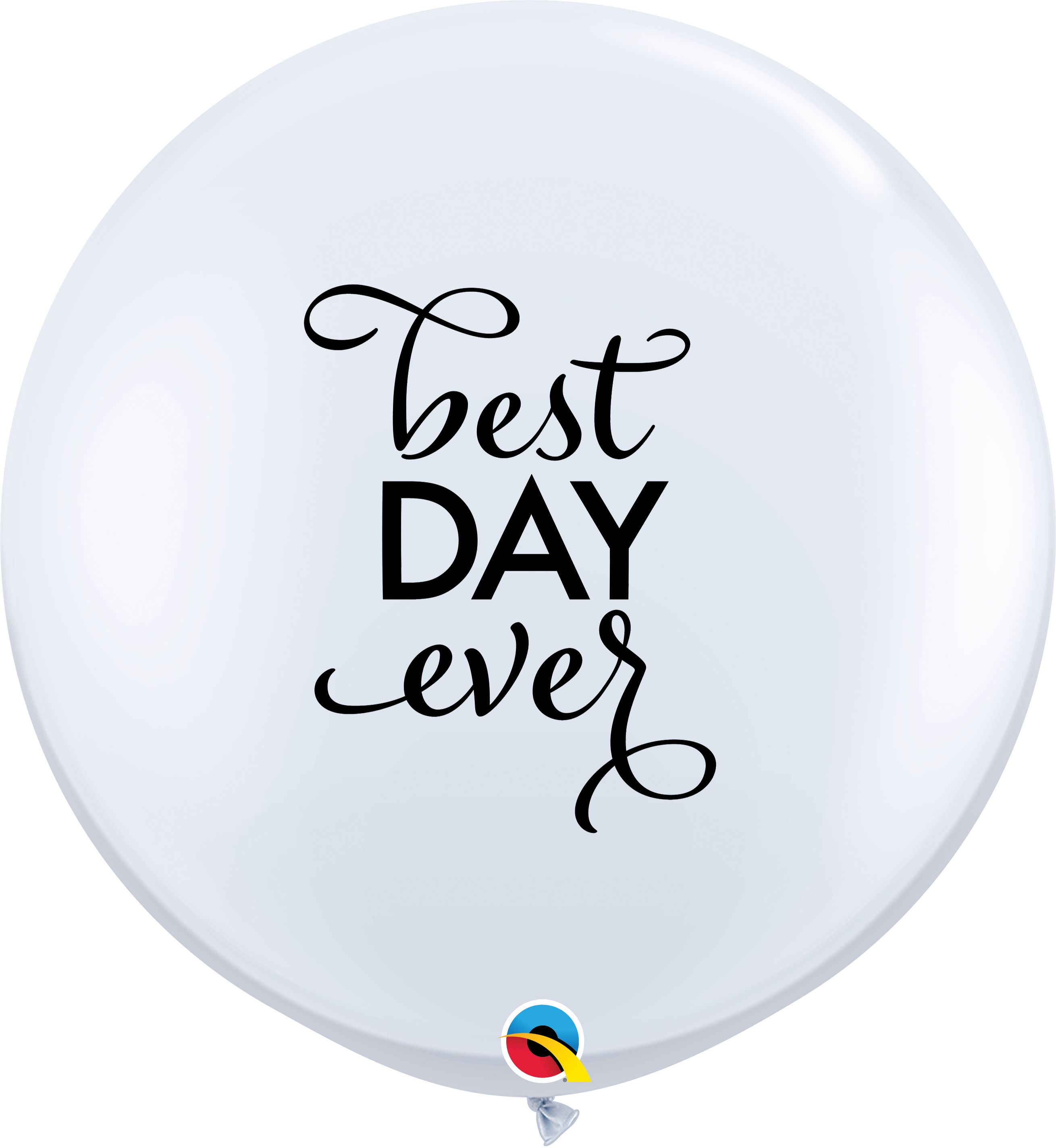 36" Simply Best Day Ever White Latex Balloons